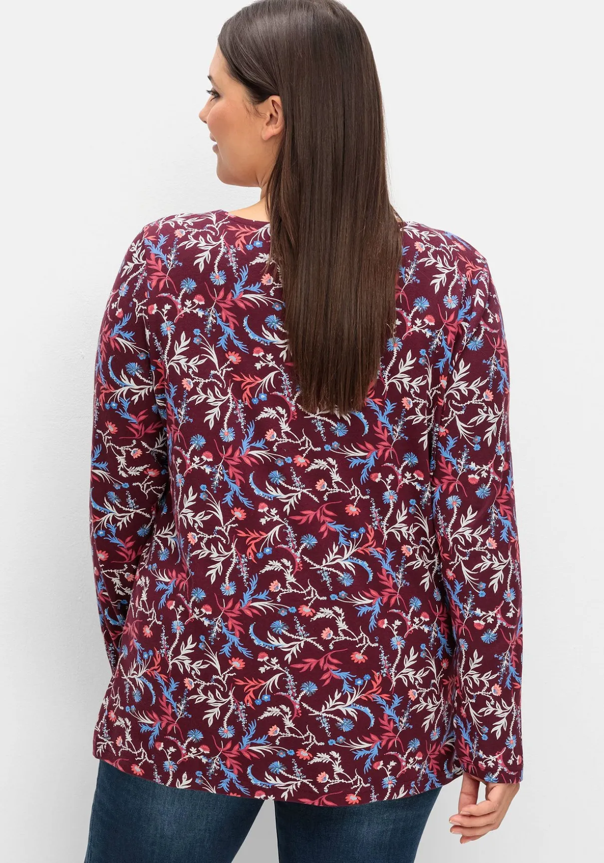 Langarmshirt mit floralem Alloverdruck