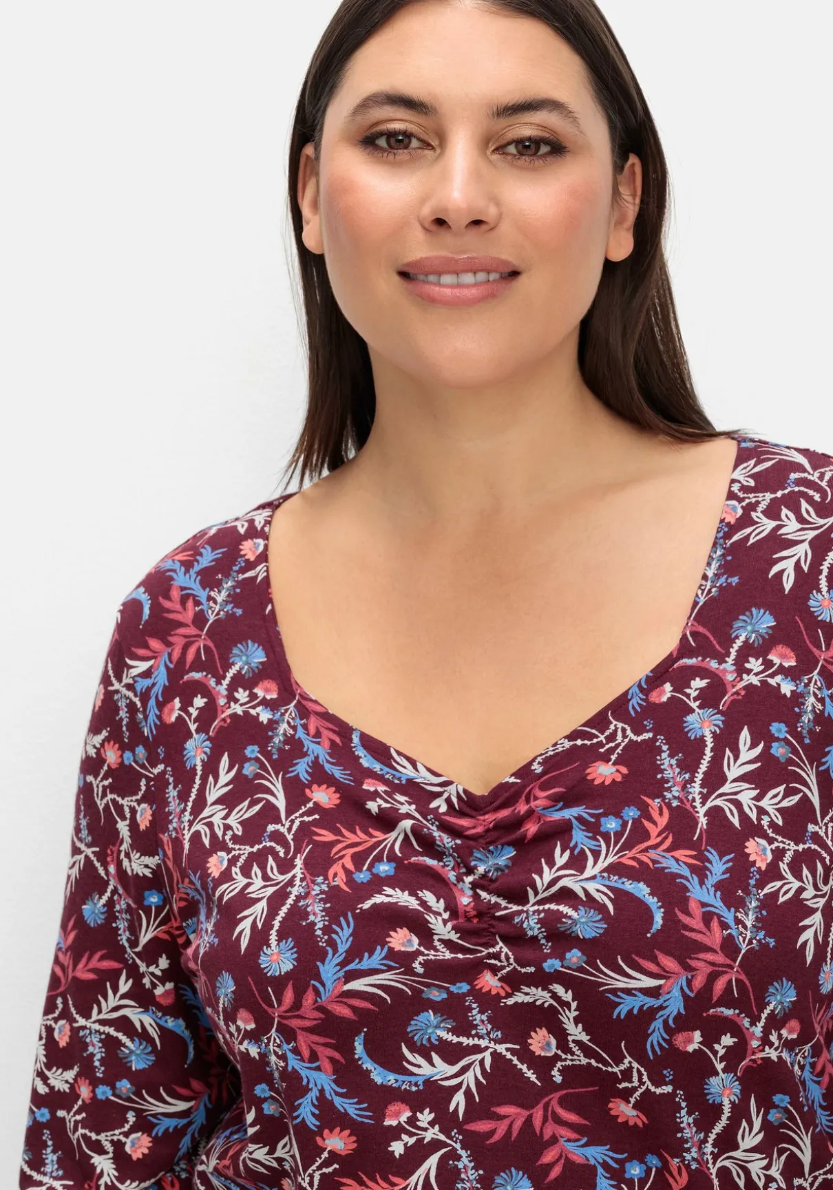 Langarmshirt mit floralem Alloverdruck