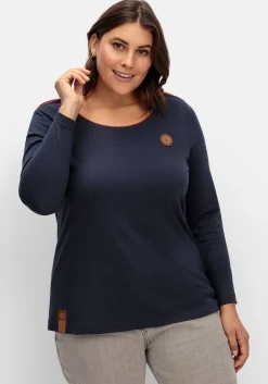 Langarmshirt mit Kontrastpaspeln