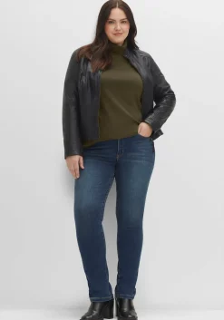 Langarmshirt mit Rollkragen, in A-Linie