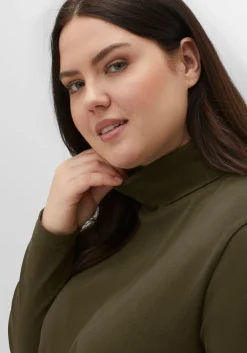 Langarmshirt mit Rollkragen, in A-Linie
