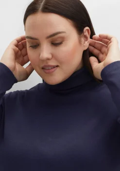 Langarmshirt mit Rollkragen, in A-Linie