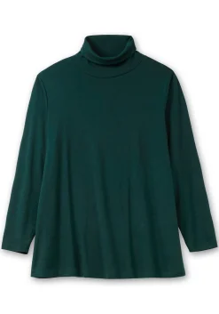 Langarmshirt mit Rollkragen, in A-Linie