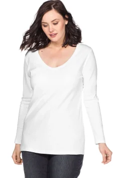 Langarmshirt mit Rundhalsausschnitt, in Rippqualität