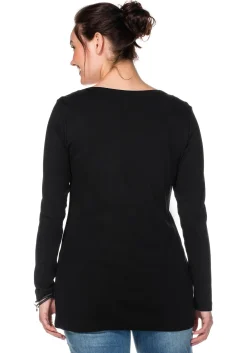 Langarmshirt mit Rundhalsausschnitt, in Rippqualität