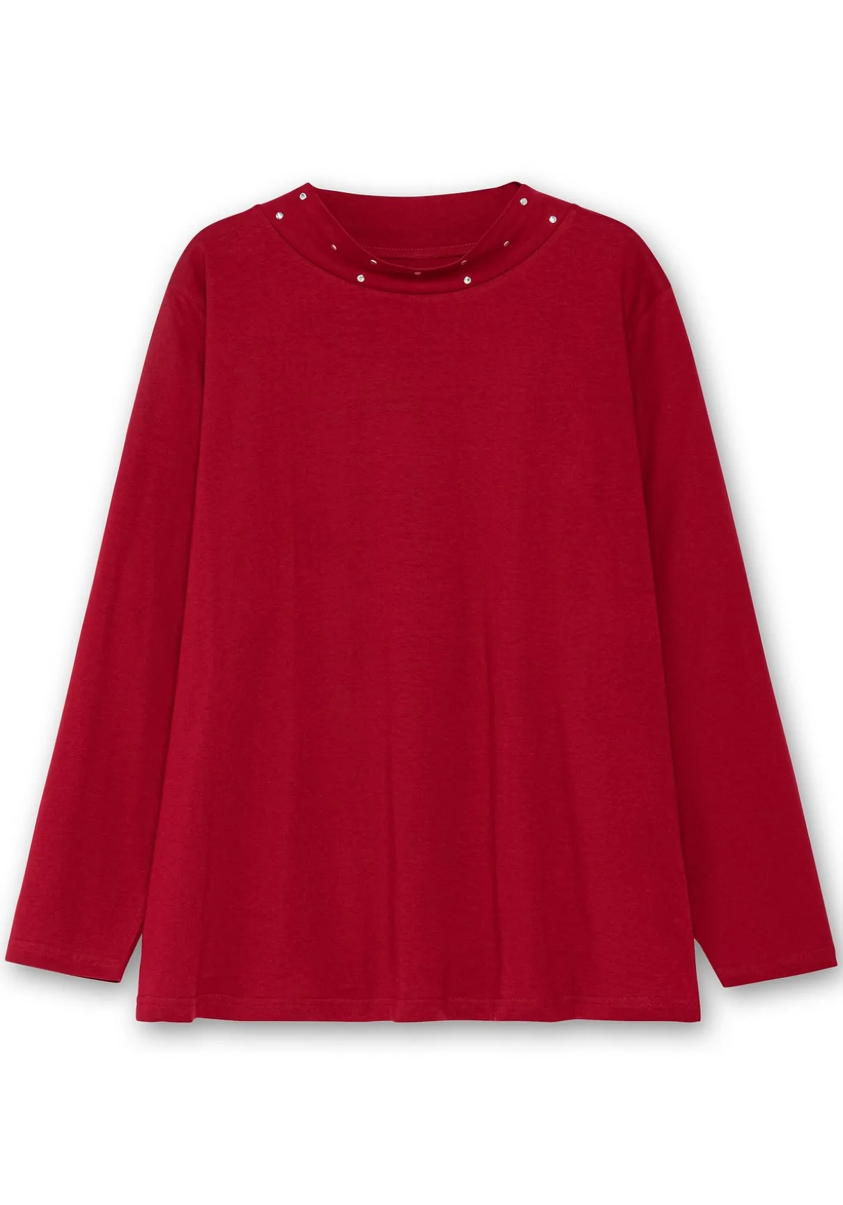 Langarmshirt mit Stehkragen und Glitzerdetails