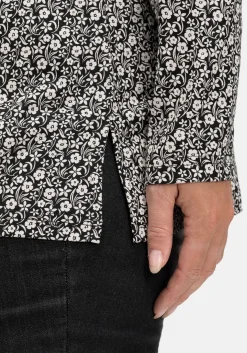 Langarmshirt mit V-Ausschnitt und Kellerfalte