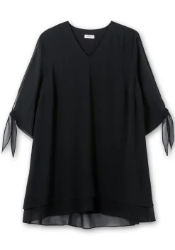 Lange Chiffontunika in Lagenoptik