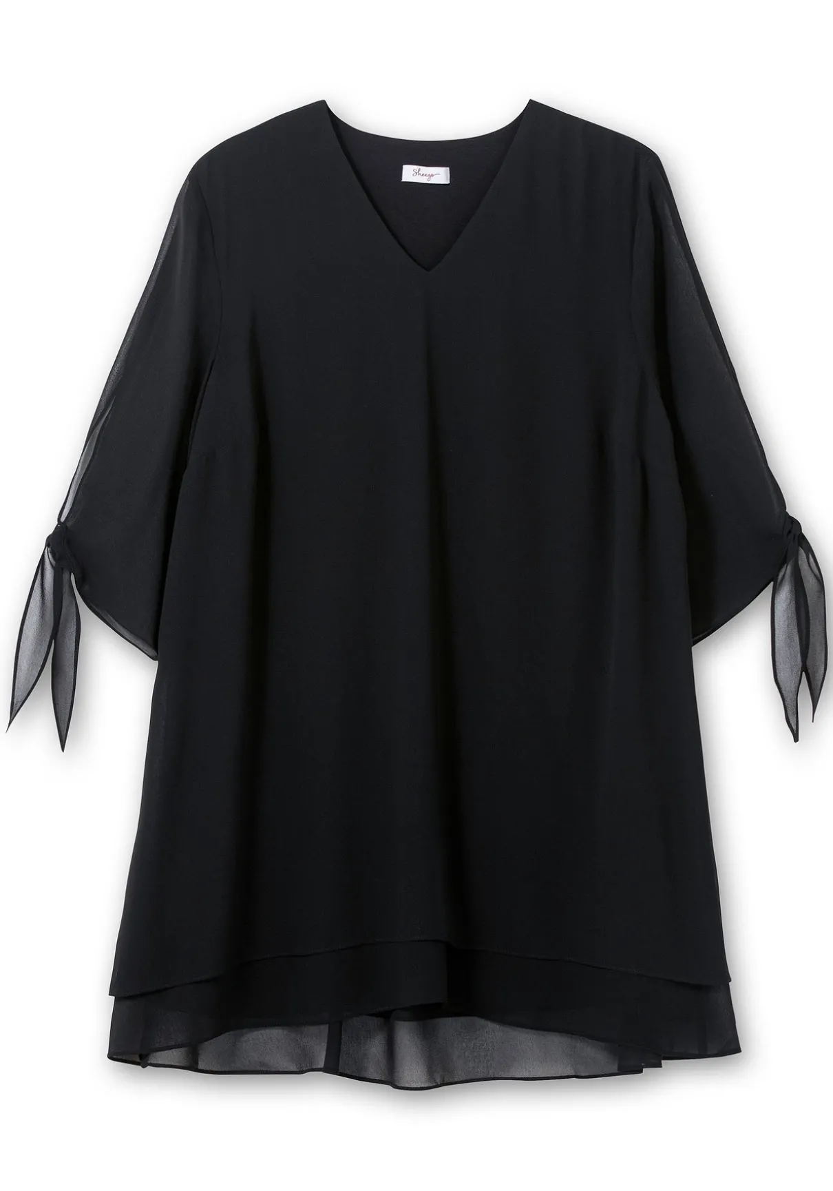 Lange Chiffontunika in Lagenoptik