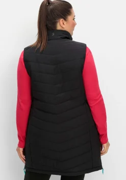 Lange Funktions-Steppweste mit Stehkragen