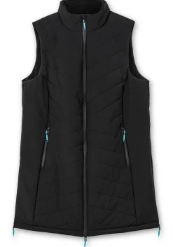 Lange Funktions-Steppweste mit Stehkragen