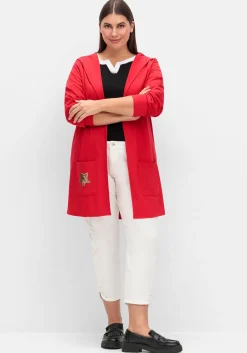 Lange Shirtjacke mit Pailletten-Print im Rücken