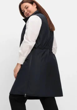 Lange Weste mit Tunnelzug hinten und Seitenzippern