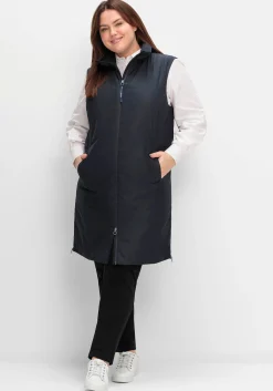 Lange Weste mit Tunnelzug hinten und Seitenzippern