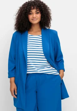 Langer Blazer mit Schalkragen und 3/4-Ärmeln