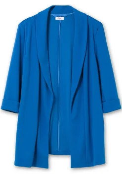 Langer Blazer mit Schalkragen und 3/4-Ärmeln