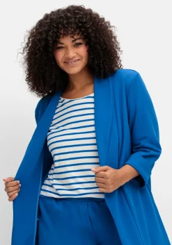 Langer Blazer mit Schalkragen und 3/4-Ärmeln