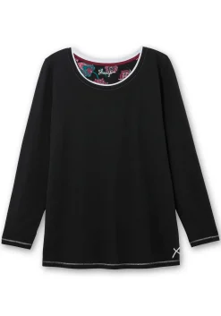 Langes Schlafshirt mit Seitenschlitzen, Rundhalsausschnitt