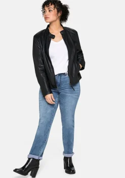 Lederjacke aus Lammnappa, mit Stehkragen