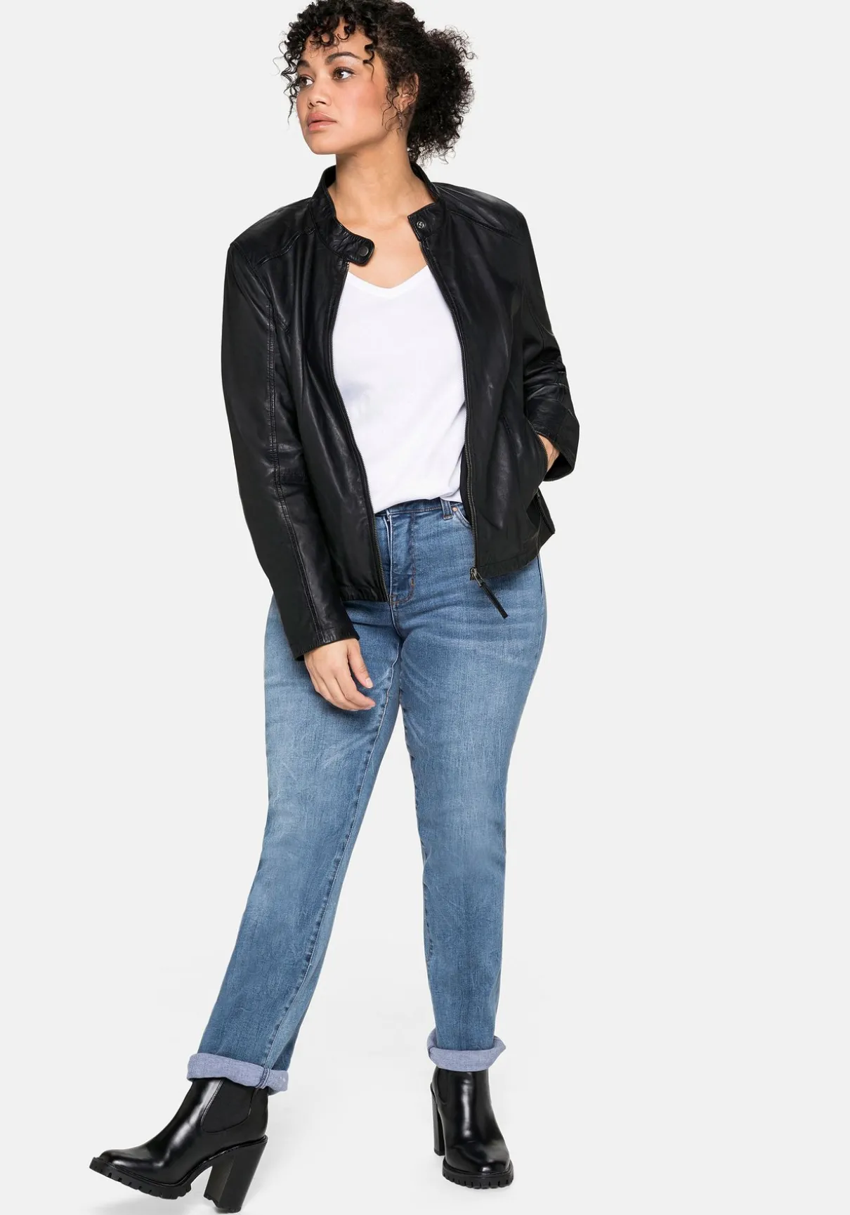 Lederjacke aus Lammnappa, mit Stehkragen