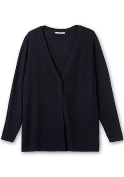 Leichte Feinstrickjacke mit 1-Knopf-Verschluss