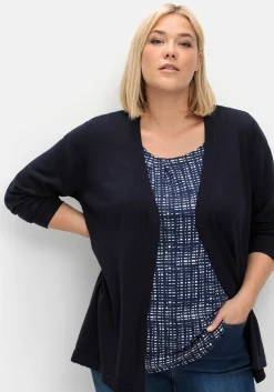 Leichte Feinstrickjacke mit 1-Knopf-Verschluss