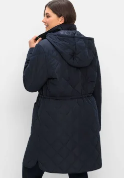 Leichter Steppmantel mit Kapuze