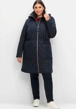 Leichter Steppmantel mit Kapuze