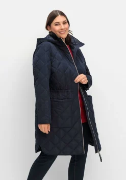 Leichter Steppmantel mit Kapuze