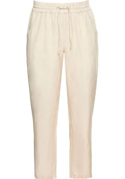 Leinenhose mit elastischem Bund und Bindeband