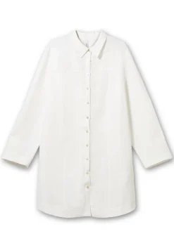 Longbluse in Leinenoptik, mit Gummizug hinten