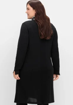 Longpullover in A-Linie, mit langem Schlitz vorn