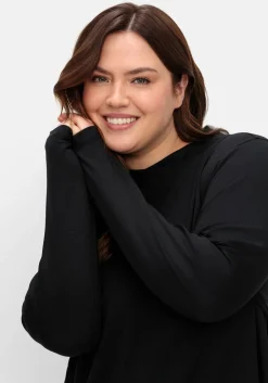 Longshirt aus Interlock, im Vokuhila-Schnitt