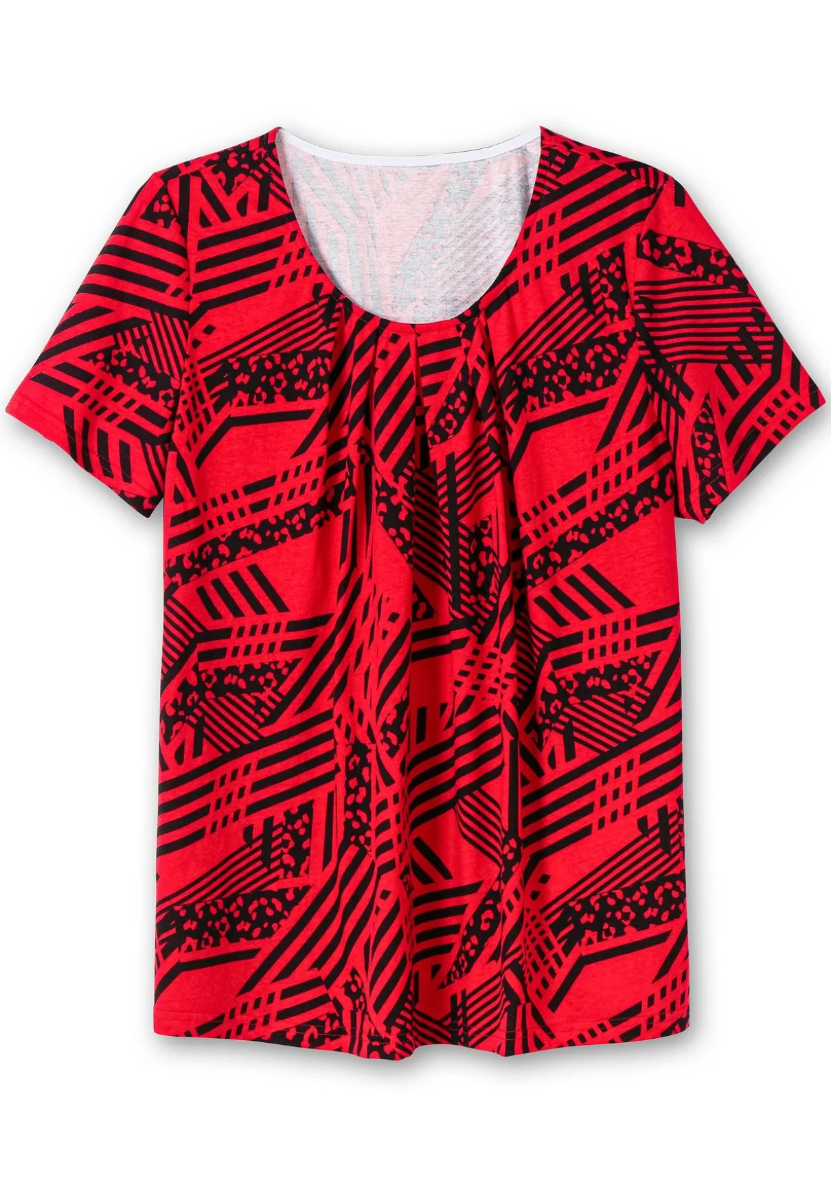 Longshirt in A-Linie, mit grafischem Muster