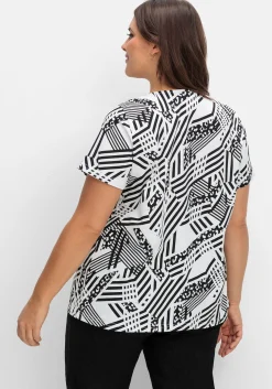 Longshirt in A-Linie, mit grafischem Muster