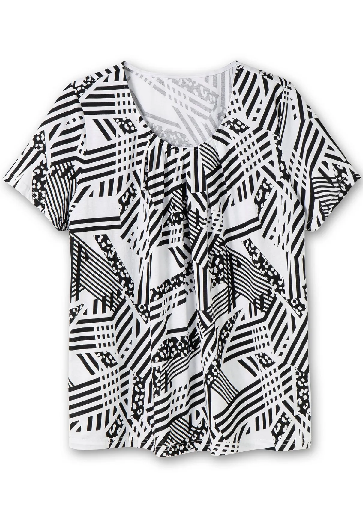 Longshirt in A-Linie, mit grafischem Muster