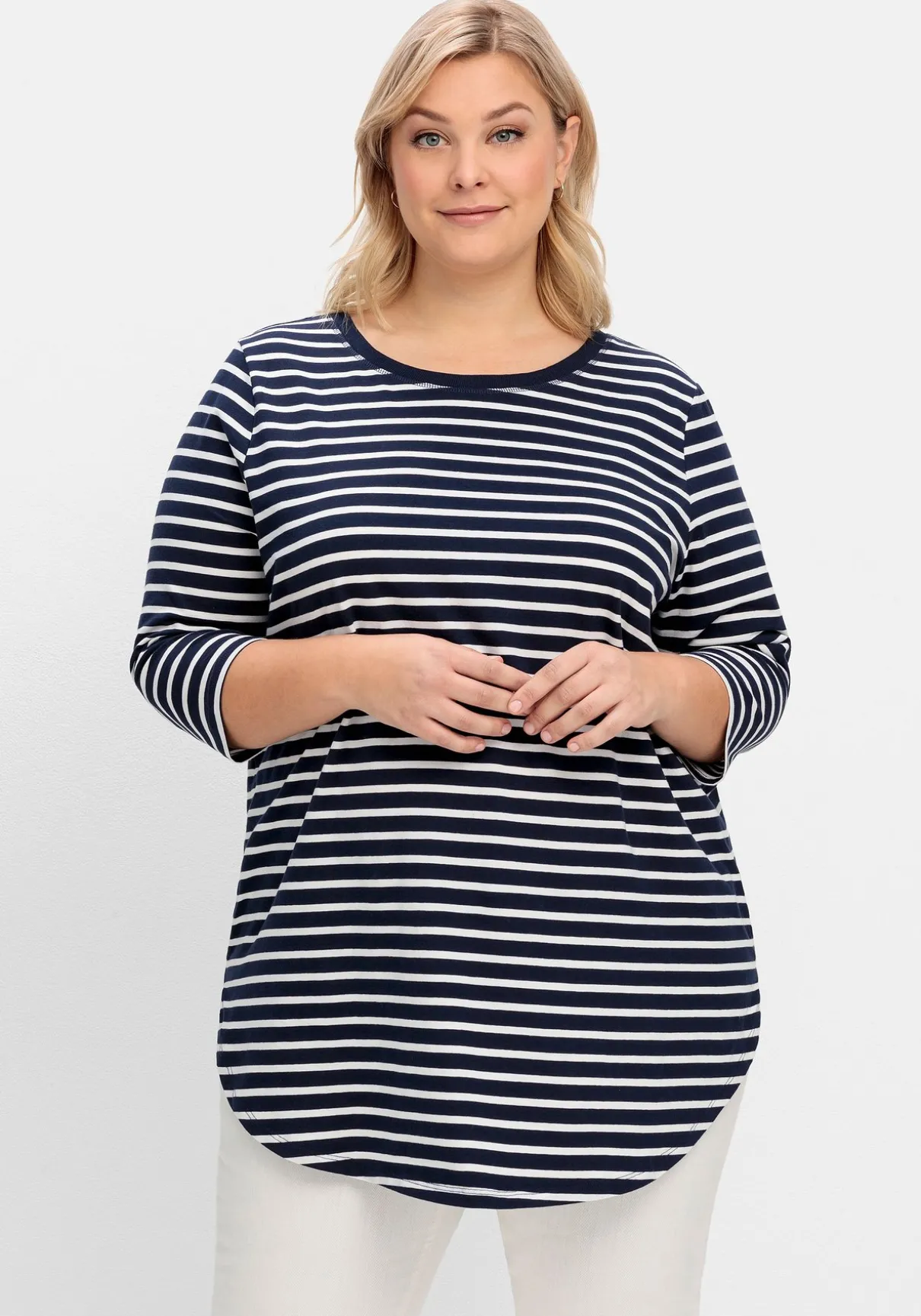 Longshirt in Oversized-Form mit Streifen