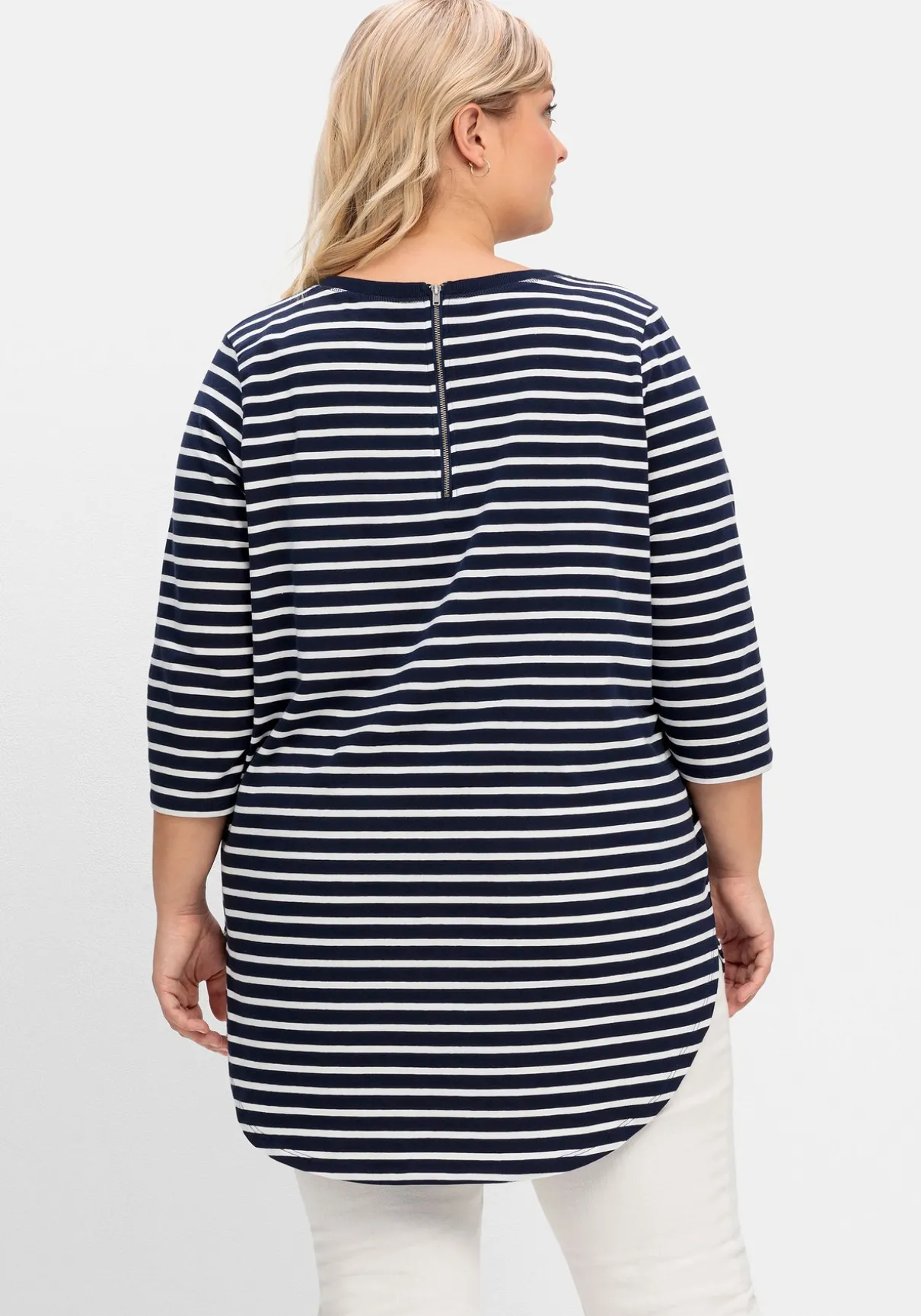 Longshirt in Oversized-Form mit Streifen