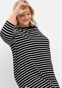 Longshirt in Oversized-Form mit Streifen