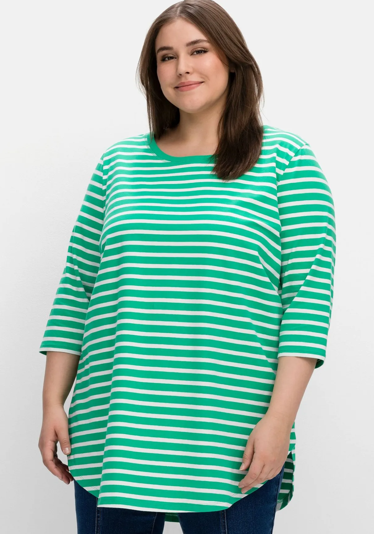 Longshirt in Oversized-Form mit Streifen