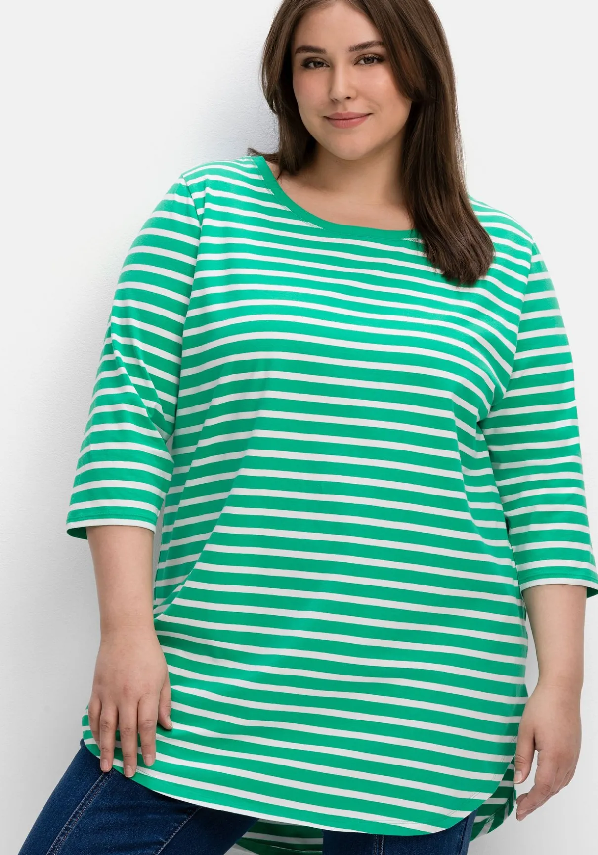 Longshirt in Oversized-Form mit Streifen