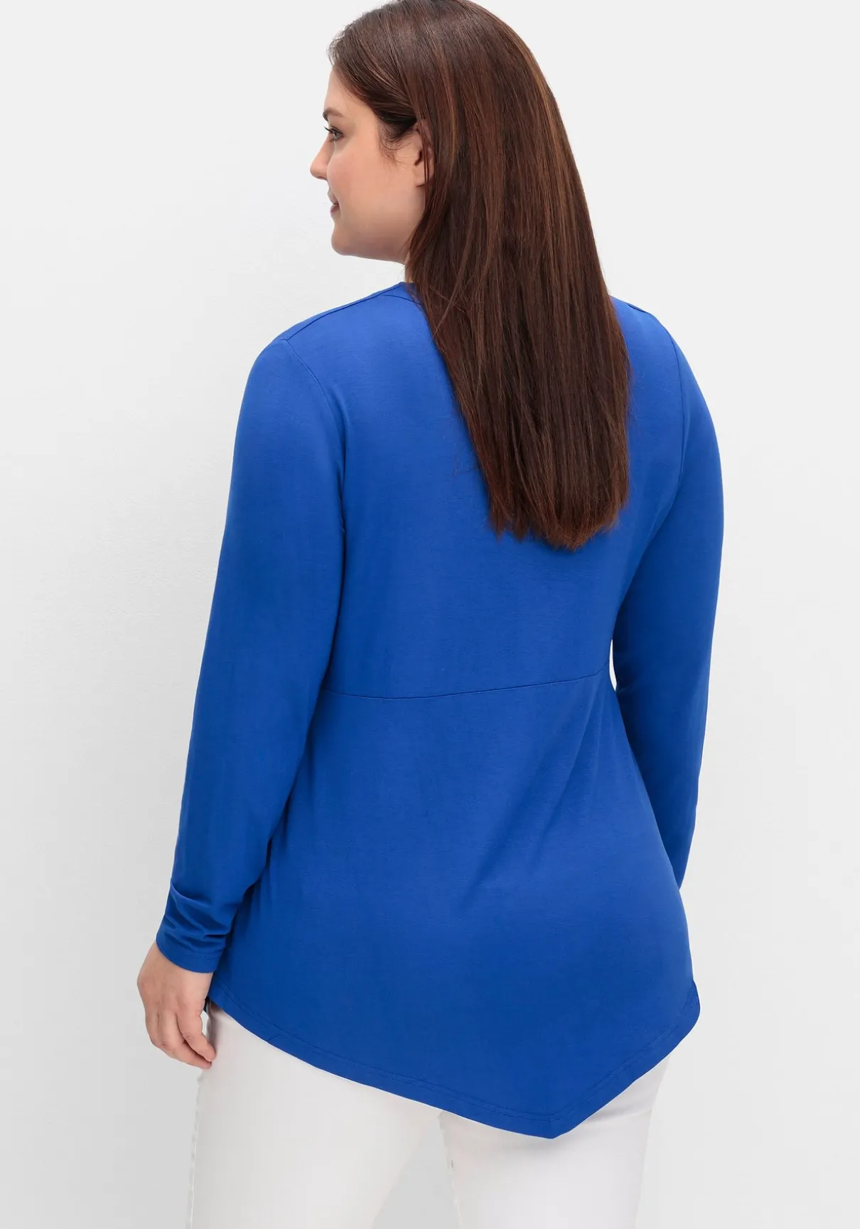 Longshirt in Wickeloptik, mit Zierknöpfen