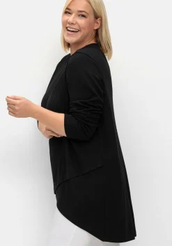 Longshirt in Wickeloptik, in leichter A-Linie