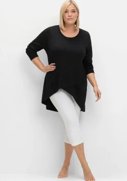 Longshirt in Wickeloptik, in leichter A-Linie