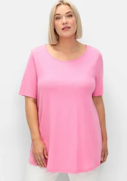 Longshirt mit abgerundetem Saum