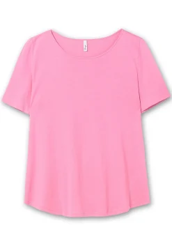 Longshirt mit abgerundetem Saum