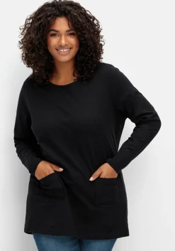 Longshirt mit aufgesetzten Taschen