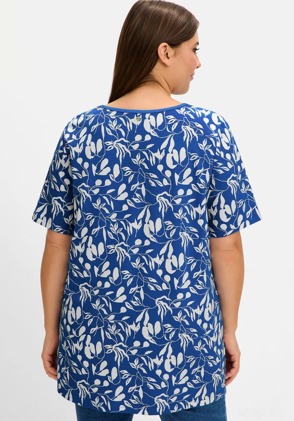 Longshirt mit Blumendruck, in leichter A-Linie