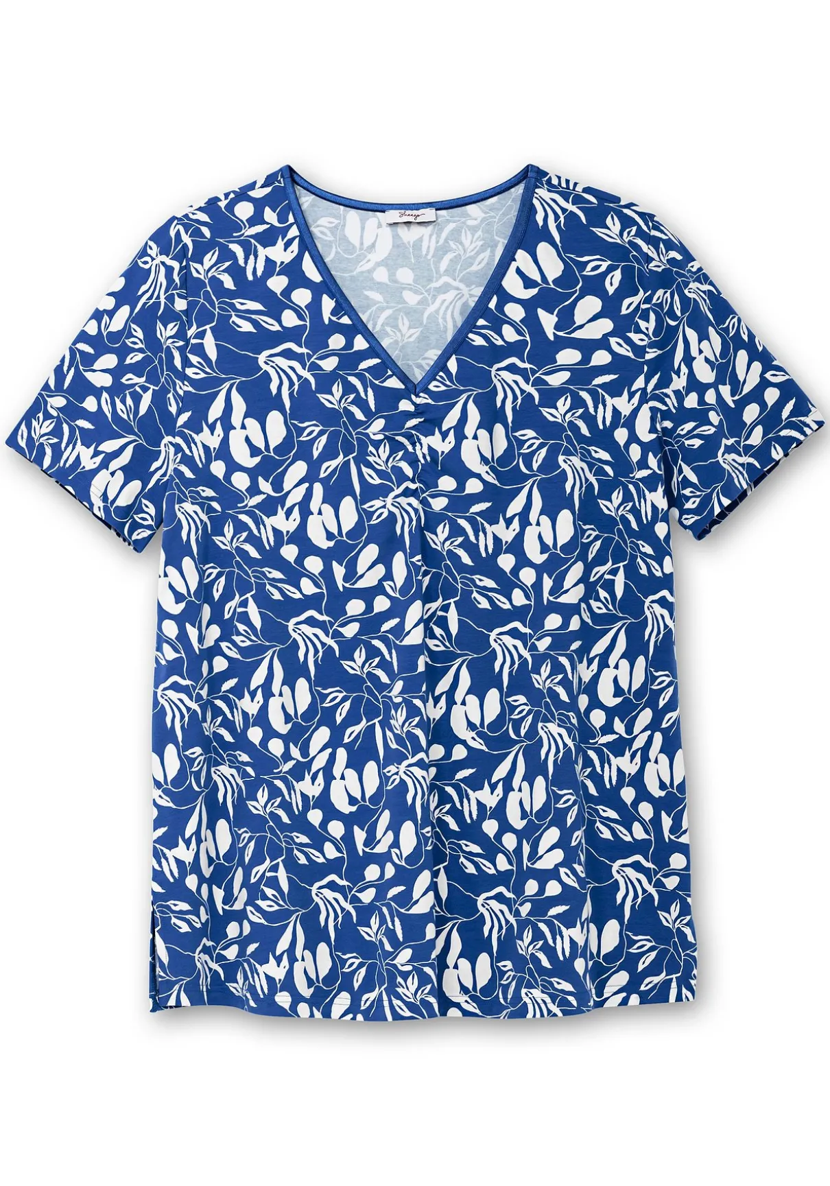 Longshirt mit Blumendruck, in leichter A-Linie