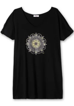 Longshirt mit Frontdruck, in Oversized-Form